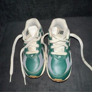 New Balance Kids Green and White Lace-Up Sneakers